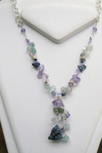 necklace w druzy stone